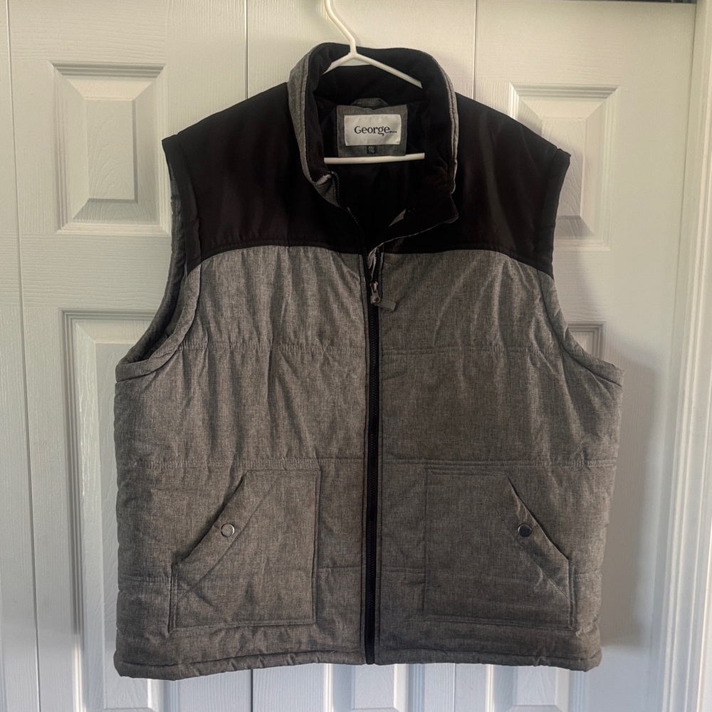 George Men's Charcoal and Black Vest